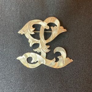Vintage Sterling Silver L pin